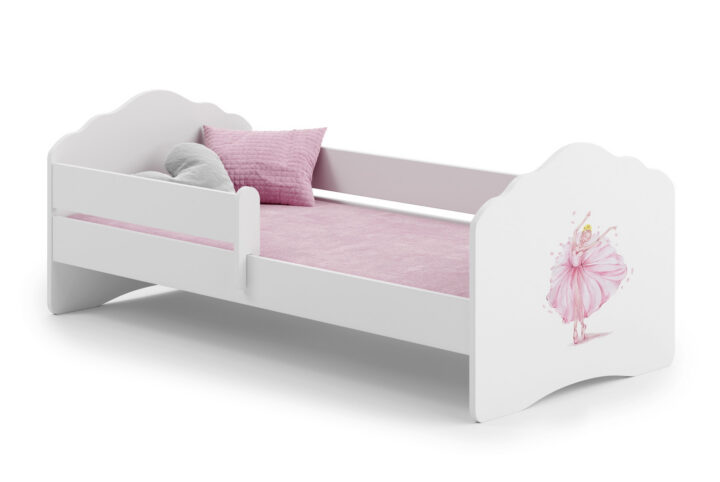 Wave üksikvoodi 160×80 koos kaitsetara – Printsess krooniga Lastevoodid piirdega