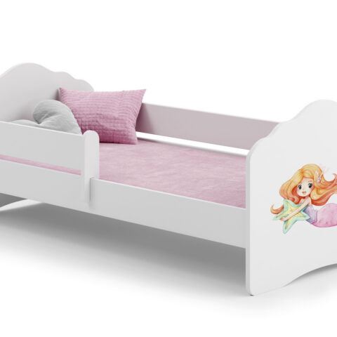 Wave ühevoodi 160×80 koos äärega – Merineitsi Lastevoodid piirdega