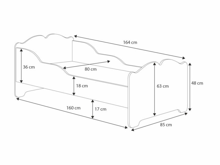 ANNA lastevoodi sahtliga 160×80 Väike elevant Lastevoodid 160x80 cm sahtliga