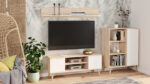 RTV Focus kapp 155 cm tamm Sonoma/valge TV-alused