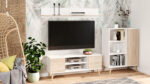 RTV Focus kapp 155 cm tamm Sonoma/valge TV-alused