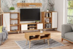 RTV Focus 155 cm tamme craft kuld/sinine TV-alused