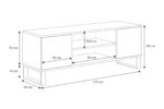 RTV Focus 155 cm kapp – metalljalad tammepuit – must TV-alused