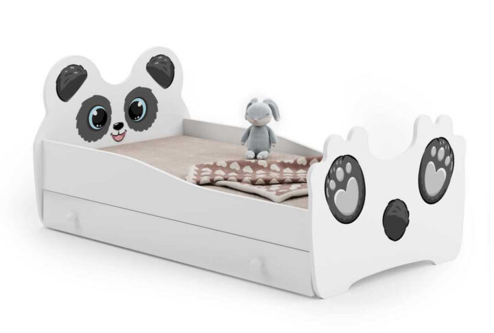 Panda lastevoodi 140×70 sahtliga Loomateemalised 140x70 cm lastevoodid