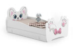 Pink Cat 140×70 lastevoodi sahtliga Loomateemalised 140x70 cm lastevoodid
