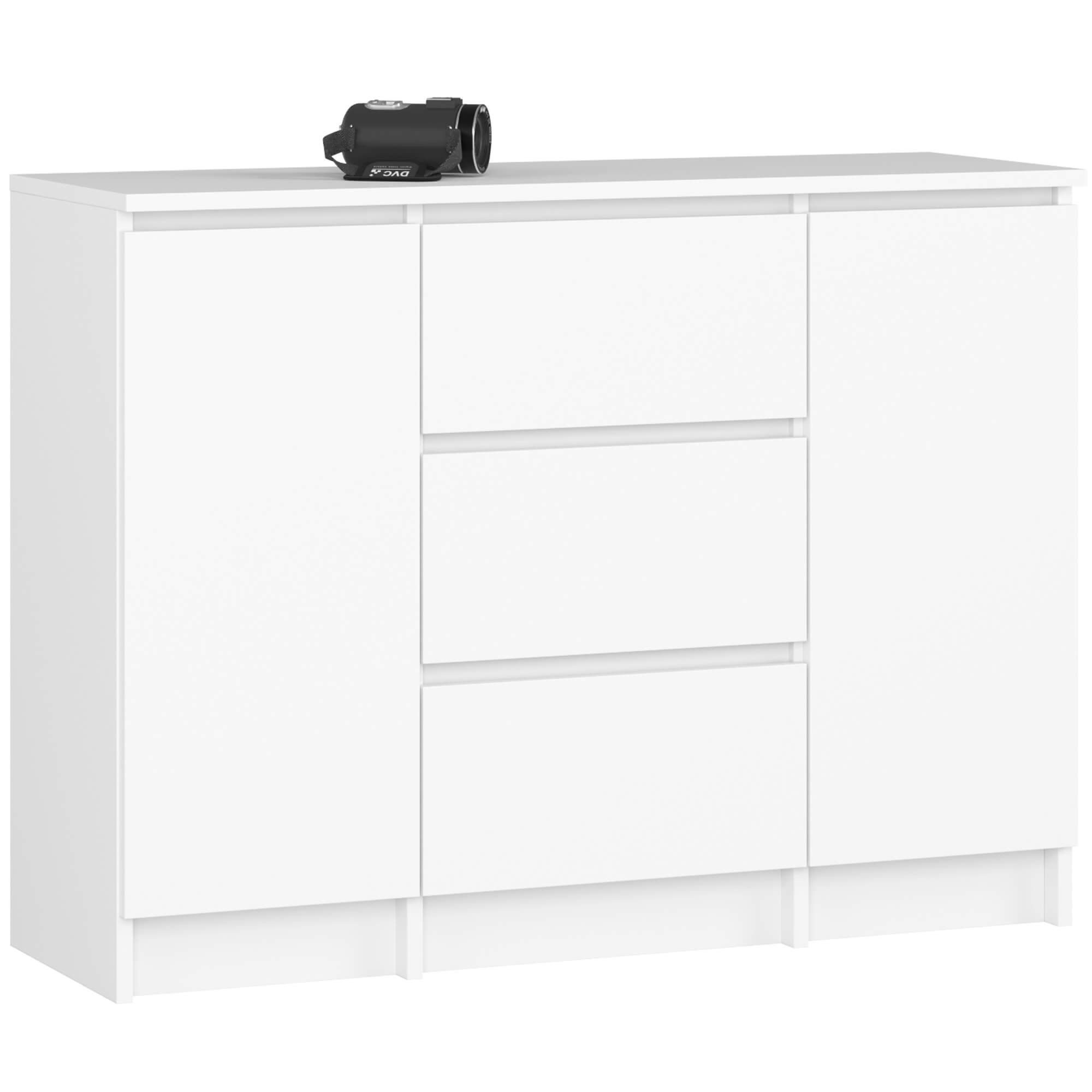 Kummut K100, 2 ust + 3 sahtlit, valge Elutoamööbel Homewell Kummut K100, 2 ust + 3 sahtlit, valge Elutoamööbel Homewell