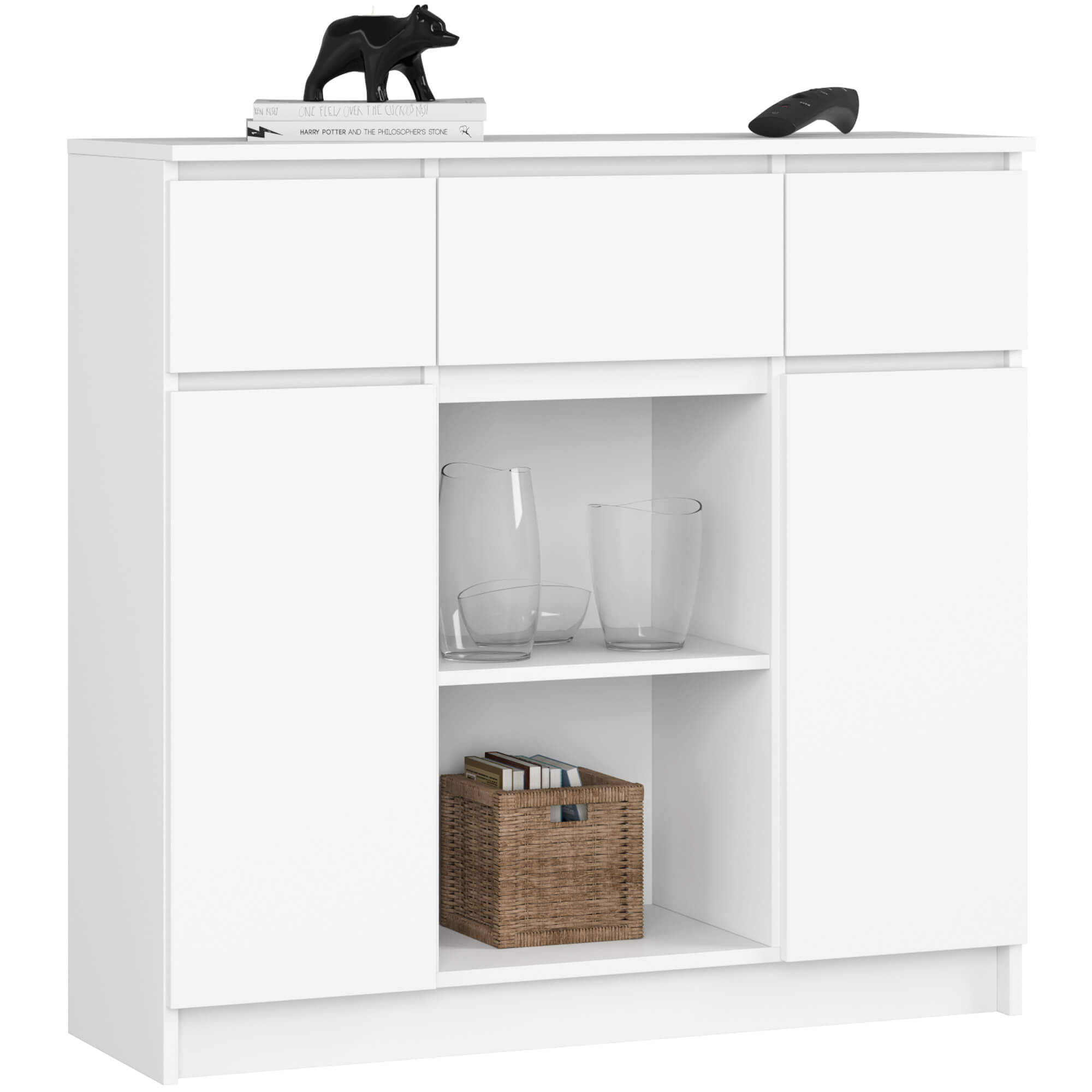 Kummut K100 2D 3SZ 1P PK, Valge Elutoamööbel Homewell Kummut K100 2D 3SZ 1P PK, Valge Elutoamööbel Homewell
