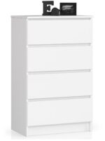 Kummut K60, 4 sahtlit, valge Elutoamööbel Homewell 5