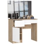 Meigilaud peegliga P-2/SL 900×600, vasakpoolne, tamm/valge Magamistuba Homewell 6
