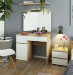 Meigilaud peegliga P-2/SL 900×600, vasakpoolne, tamm/valge Magamistuba Homewell 8
