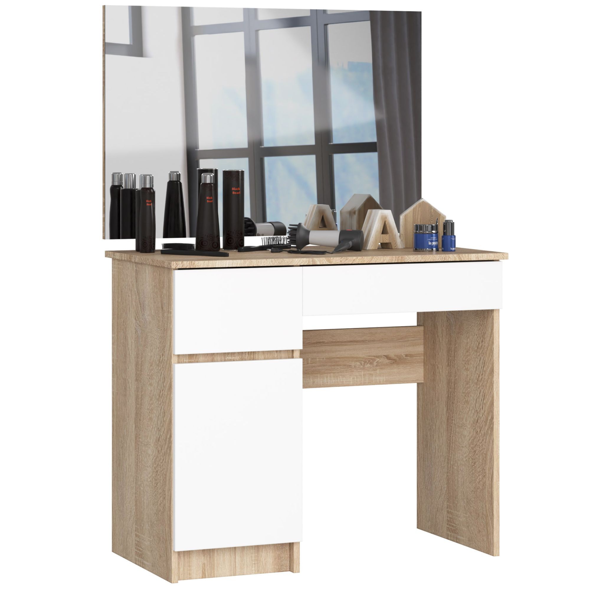 Meigilaud peegliga P-2/SL 900×600, vasakpoolne, tamm/valge Magamistuba Homewell Meigilaud peegliga P-2/SL 900×600, vasakpoolne, tamm/valge Magamistuba Homewell