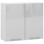 Oliwia seinakapp W80 80 cm, valge – metallik läige, H720 Köögikapid Homewell 6