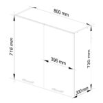 Oliwia seinakapp W80 80 cm, valge – metallik läige, H720 Köögikapid Homewell 8