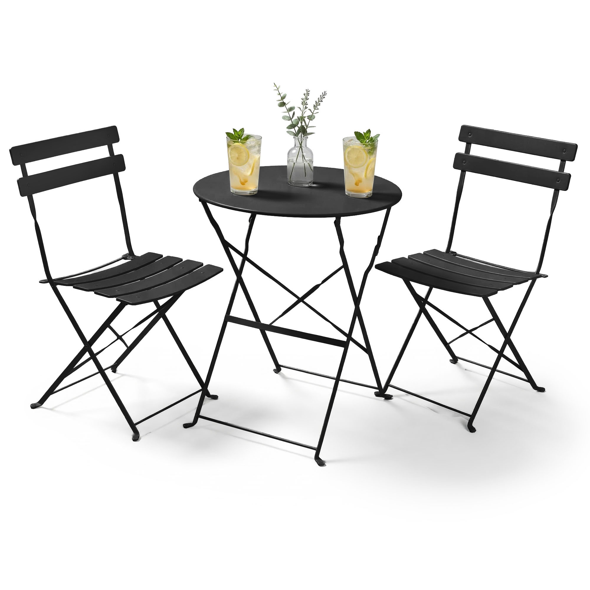 ORION rõdumööbli komplekt (laud + 2 tooli), must Aiamööbel Homewell ORION rõdumööbli komplekt (laud + 2 tooli), must Aiamööbel Homewell
