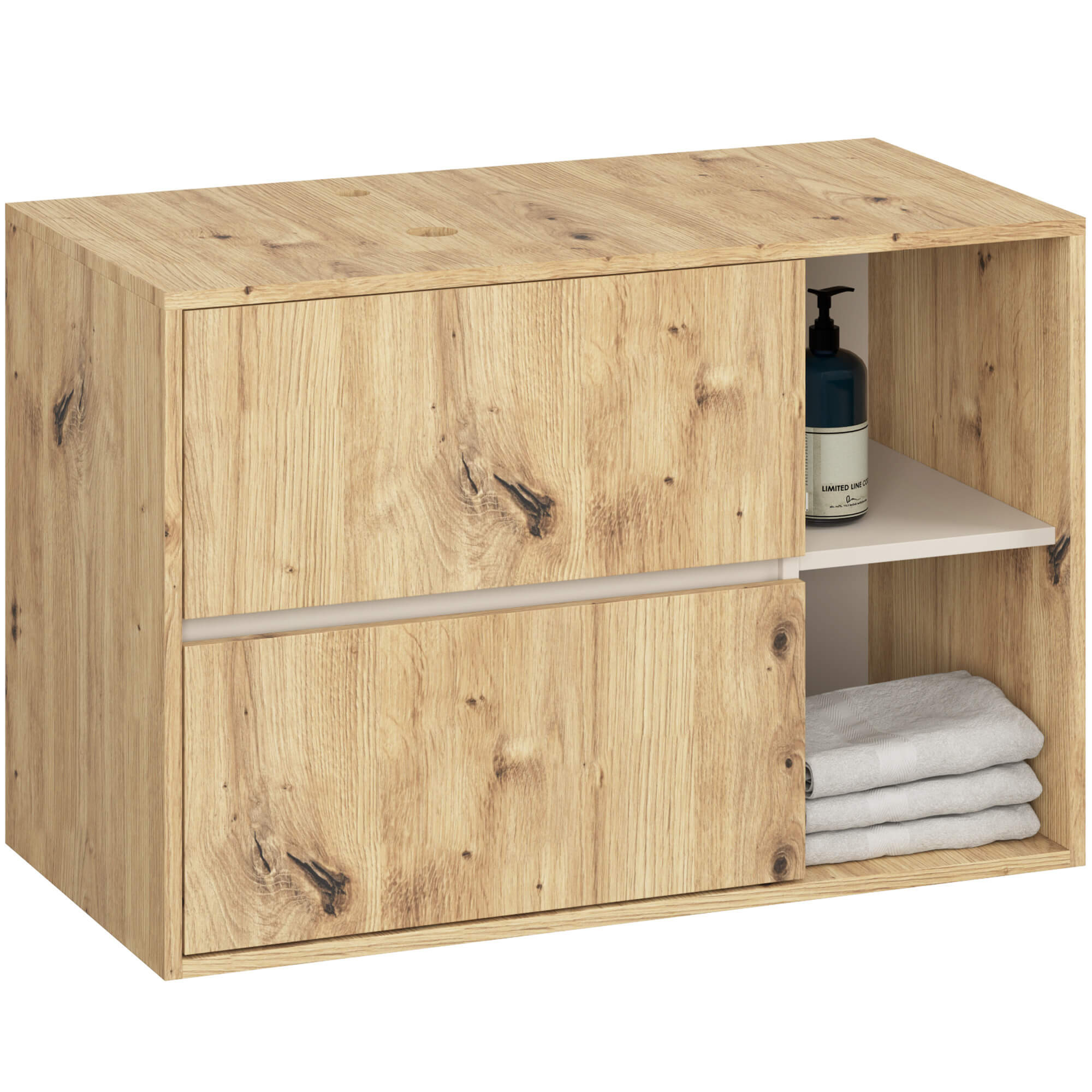 Vami valamukapp W90 valamuavadega, 2 sahtlit, tamm Artisan / kašmiir Saun ja vannituba Homewell Vami valamukapp W90 valamuavadega, 2 sahtlit, tamm Artisan / kašmiir Saun ja vannituba Homewell