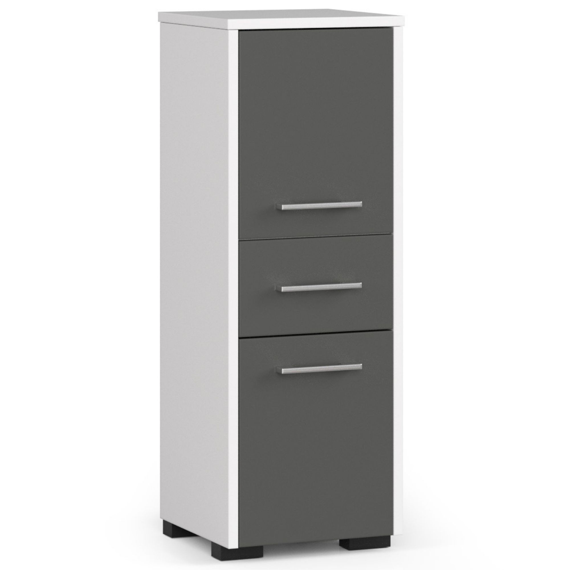 Vannitoa kõrge kapp FIN 30 2D 1SH 85 cm, valge / hall Saun ja vannituba Homewell Vannitoa kõrge kapp FIN 30 2D 1SH 85 cm, valge / hall Saun ja vannituba Homewell